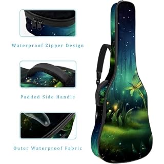 JRHEJTFZ Housse pour guitare acoustique de 1,9 cm d’épaisseur – Imperméable – Durable et élégant – Motif luciole volante, Multicolore 5., 42.9×16.9×4.7 in, Motif imprimé tendance - Les Beatles, Paul McCartney, John Lennon, RIngo Starr, George Harrison JRHEJTFZ Housse pour guitare acoustique de 1,9 cm d'épaisseur - Imperméable - Durable et élégant - Motif luciole volante, Multicolore 5., 42.9x16.9x4.7 in, Motif imprimé tendance – Image 4