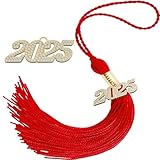 2025 Tassel Graduation 9' Long Charms Diamond Tags Red Grad Caps Decorations Class of 2025 Tassels Ceremonies Accessories for Kindergarten High School College Bachelor Gown Master Graduate