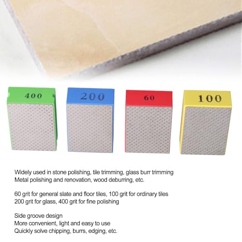 4PCS Diamant-Hand polier pads, 60# 100# 200# 400# Grit Schleif block Glass chl eifer für Fliesenstein Trimmen Entgraten