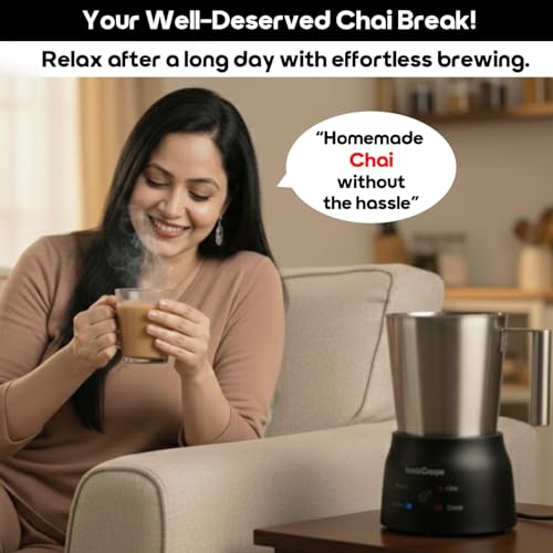 Image of InstaCuppa Automatic Chai Maker with Auto Shut-Off - Make 600ML Indian Tea in 10-12 Minutes with No Spills or Mess, 4-in-1 Electric Brewer for Chai