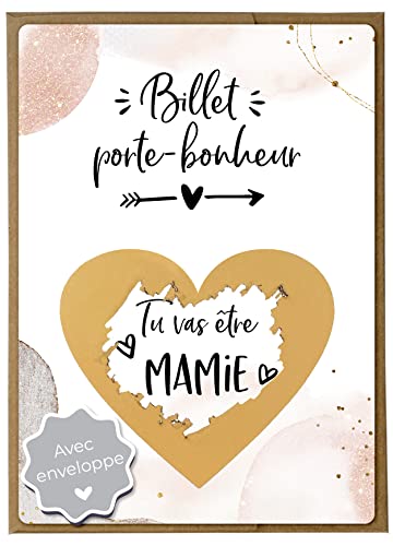 Joli Coon Carte a gratter annonce grossesse grand parents - Tu vas être mamie avec enveloppe - Annonce grossesse mamie