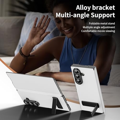 Coque rigide Samsung Z Fold 7 anti-rayures étui cuir avec béquille de visionnage - 4