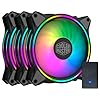 Cooler Master MasterFan MF120 Halo 3n1Fans, Duo-Ring ARGB Customizable Lighting, 120mm PWM Static Pressure, ARGB Header Extender For PC Case, Liquid and Air Cooler (MFL-B2DN-18NPA-R1),Black