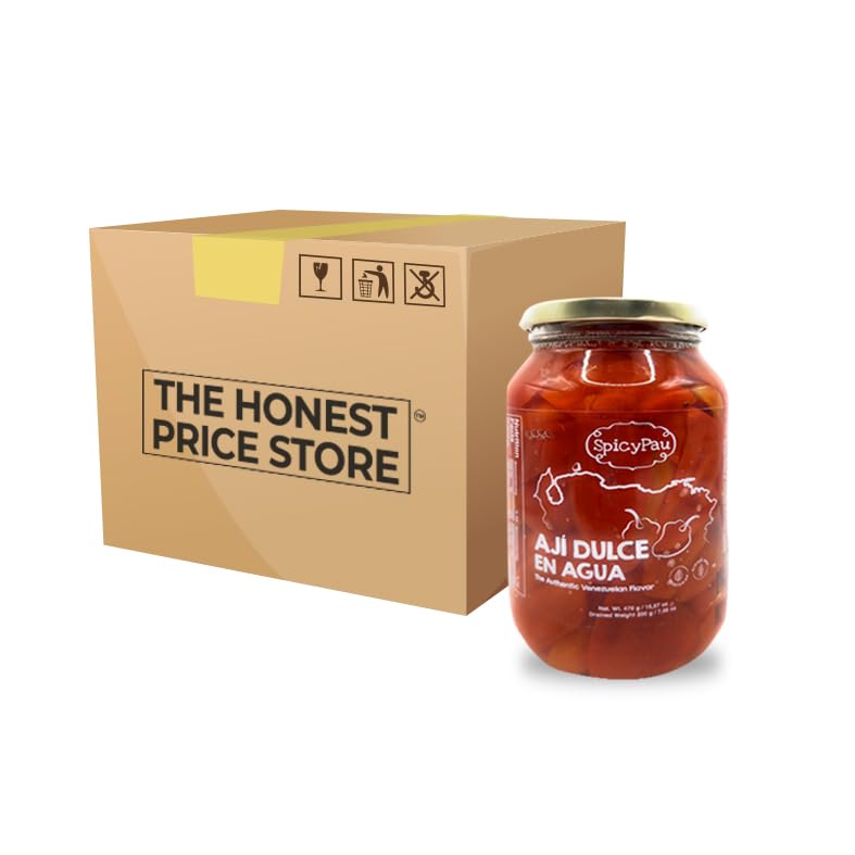 Aji Dulce Venezolano En Agua Hecho en Venenzuela Picante Pau Vegano Sin Gluten 16.58 oz El Auténtico Sabor Venezolano