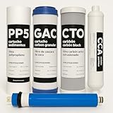 Kit Filtros de Ósmosis 5 Etapas – PP5 + GAC + CTO + CCA In-Line +...