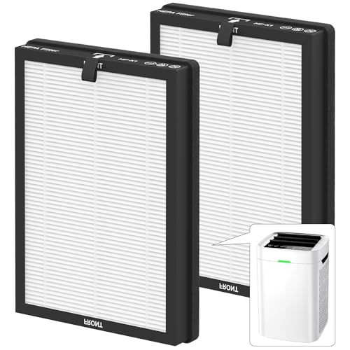 2 Pack K1 Replacement Filter Compatible with LUNINO K1 Air Purifier, Double-Sided Filters for Home Large Room Up to 2600 Ft², H13 True HEPA and Activated Carbon Filter