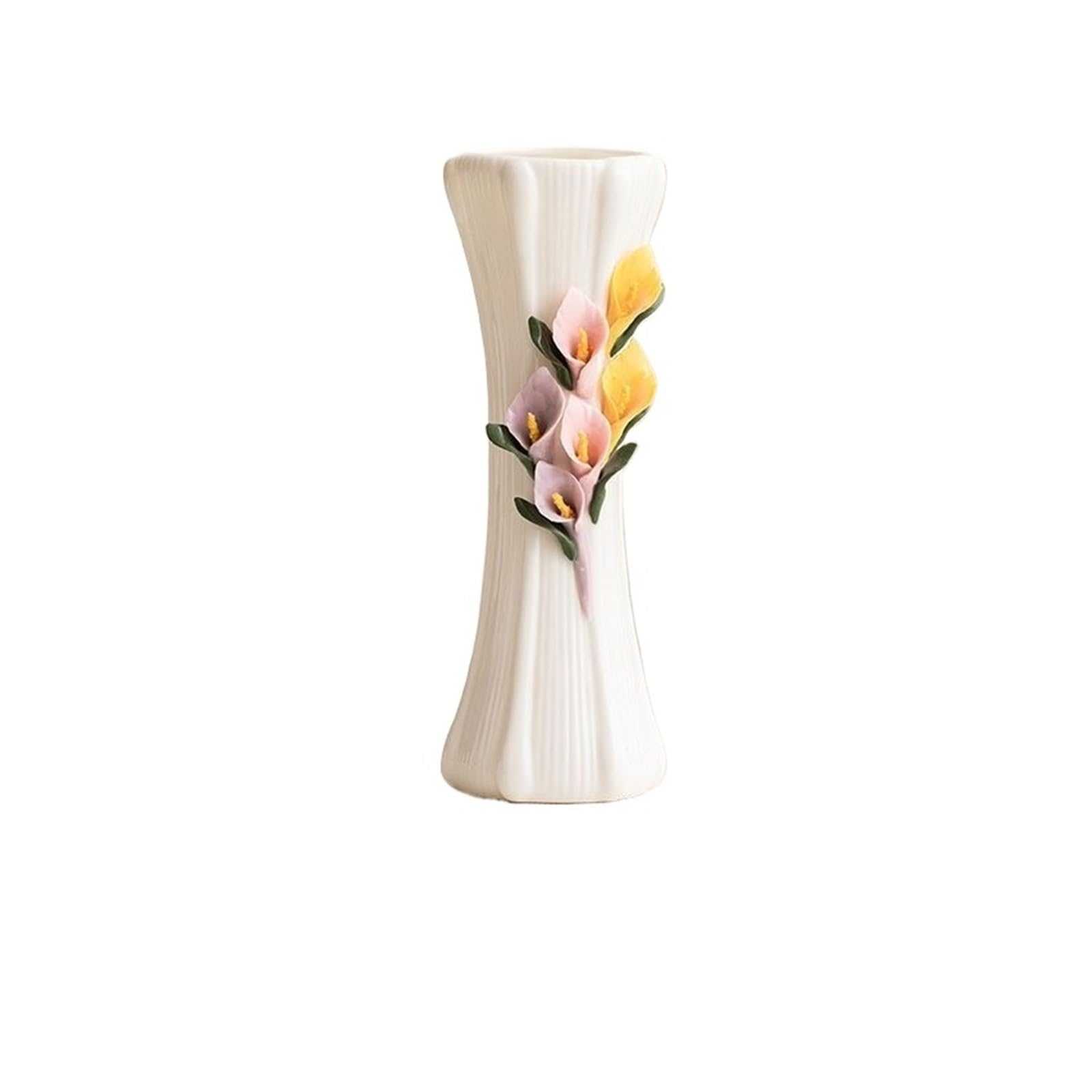 Mini Vase Creative 3D Three-dimensional Relief Floral Vase Handicraft Ornaments Home Hydroponic Decoration Modern(L7.5xW9.3xH22m)