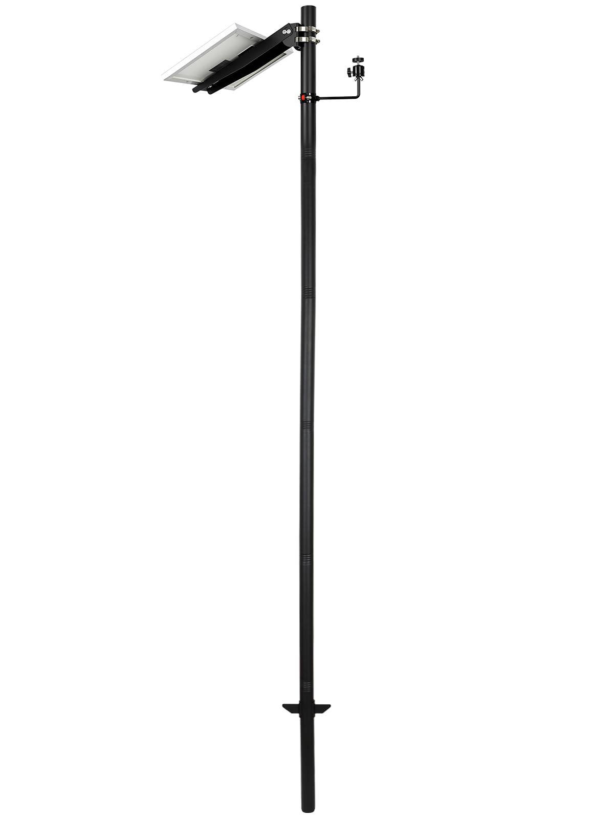 Metall-Montagesystem, Solarmodulstange mit Erdspieß und Halterung, Ø 38 mm, Schwarz, 2,4 m