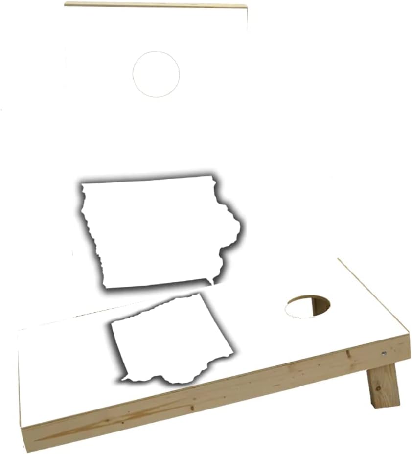 White Iowa Theme Custom Cornhole Board Game Set