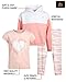 RBX Girls Pants Set - 3 Piece Soft Fleece Pullover Hoodie Short Sleeve Shirt Graphic Tees and Leggings for Girls, Size 7-8, Quartz Heart