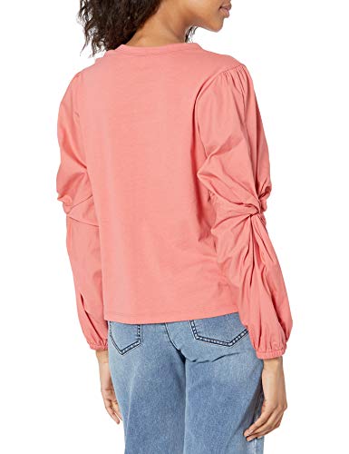 Ella Moss Women's Zuri Twisted Sleeve Woven Top, Faded Rose, Xsmall #TOP1