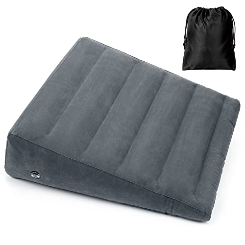 USHMA Inflatable Wedge Pillow Portable Travel Wedge Pillow Fast Inflation & Deflation Inflatable Wedge Pillows for Travel Blow Up Sleeping Back Knee Bed