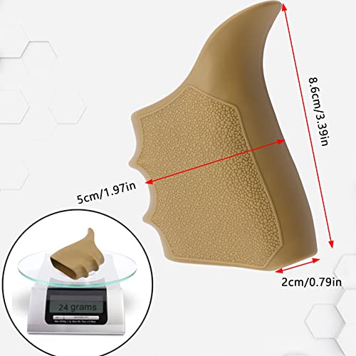 Aggxpf Rubber Grip Glove Sleeve, Slip-On Grip Compatible With Glock 19/G23/G32/G38, Gen 1/2/5 (Tan) #TOP2