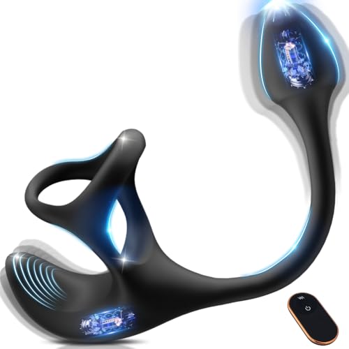 Anal Vibrator Prostate Massager with 9 Different Vibration Modes Male Adult Sex Toys Vibrating Butt Plug Toy for Men Prostate Massage Vibrator for Couple Butt Plugs with Penis Ring