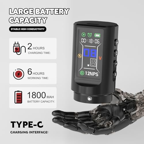 Image of Wormhole Tattoo Gun Kit Wireless Tattoo Machine Cordless Tattoo Pen Kit Pen-type Tattoo Machine Kit Complete with Tattoo Ink for Professional Artist Beginners-Saros WTK283