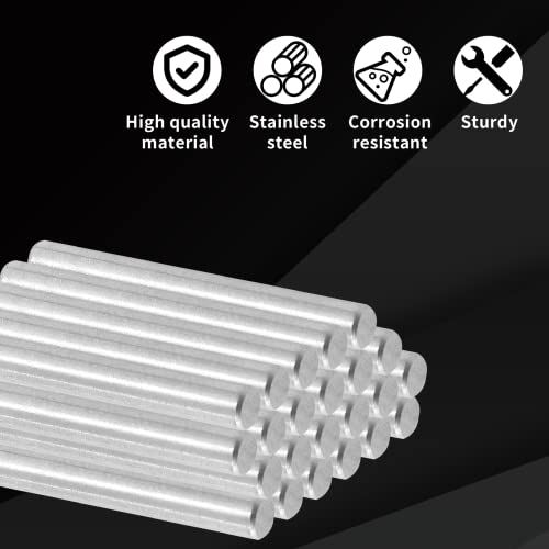 Qjaiune 10pcs Shelf Dowel Pins 5x35mm Stainless Steel Pegs, Bunk Bed Support Pins Rod Fasten Elements, Cabinet Dowel Pin Hardware Smooth Metal Dowel Pegs for Shelves Crib Bunk Bed (Silver)