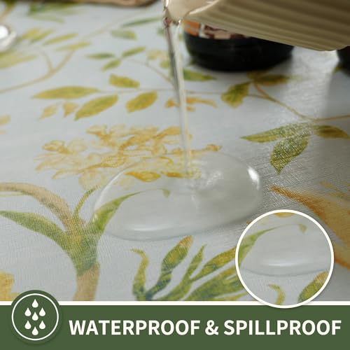 HOMOHEINI Rectangle Table Cloth,100% Waterproof Tablecloth Oil Proof Spill Proof Vinyl Table Cloth, Wipe Clean Plastic Table Cover for Dining, Camping, Indoor and Outdoor 54" x 84",Leaves by HOMOHEINI - Image 2