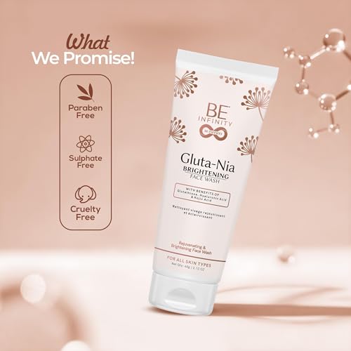 Image of Gluta-Nia Brightening Face Wash | Rejuvenating Cleanser with Glutathione, Hyaluronic Acid & Kojic Acid | Radiance Boosting & Suitable for All Skin Types | 60g Each (Pack of 2)