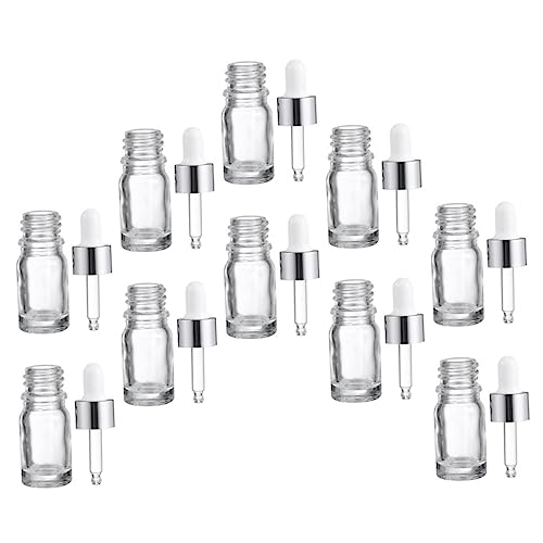 OFFIGAM 5ml Fillable Essential Oil Dropper Bottles 10-Pack Leakproof Glass Sub Bottles for Cosmetics and Beauty Storage for Aromatherapy and Home Use