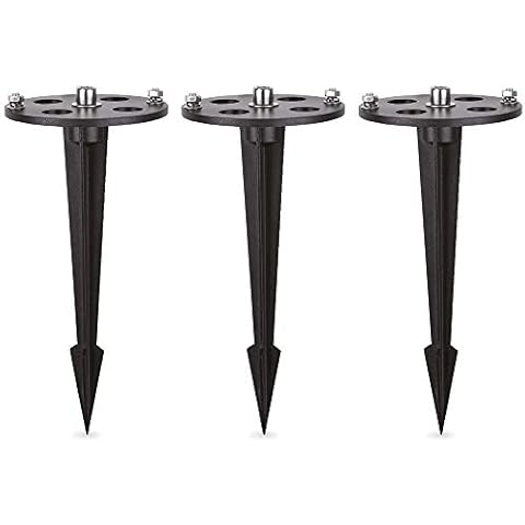 Set of 3 Rustproof Ground Spikes for Linovum Bosea Path Lights - Ground Attachment for Bollard Lights Cover