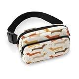 Riñonera Dachshund para mujeres y hombres, riñonera para entrenamiento, correr, viajes con correa ajustable