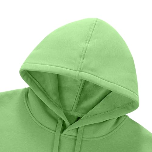 Mens Fleece Lined Hooded Sweatshirts Solid Color Long Sleeve Drawstring Hoodies Casual Loose Sweaters with Pocket3