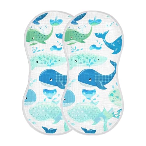 4 Pack Baby Burp Cloths, Soft Absorbent Burping Cloths for Babies, Cotton Milk Spit Up Rags, Large Size for Newborns, Baby Boys and Girls (Playful Repeat Print)2