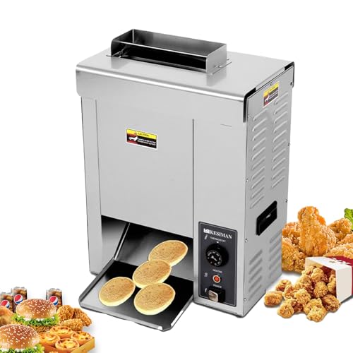 Tostadora Vertical de Hamburguesas Comercial de Acero Inoxidable de Grado alimenticio, tostadora,con Temperatura Ajustable de 50 °C a 300 °C,for gueserías
