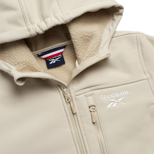 Image of Reebok Boys Softshell Jacket, Sherpa Fleece Lined Hooded Windbreaker