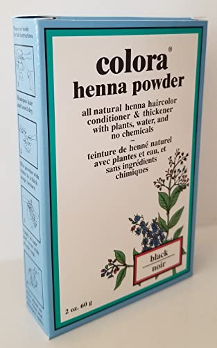 Colora Henna Powder Hair Color Black 2 Ounce (Pack of 3)