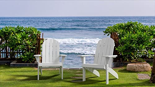 PolyTEAK Element Collection Poly Lumber Wood Alternative All Weather Outdoor Adirondack Chair for Patios, Porches, Decks, and Pool Side, White PolyTEAK Element Collection Poly Lumber Wood Alternative All Weather Outdoor Adirondack Chair for Patios, Porches, Decks, and Pool Side, White