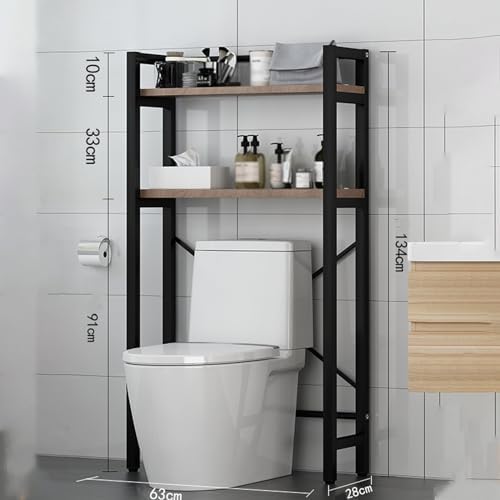 No Drill Bathroom Shelf Over Toilet - Stable Freestanding Organizer with 1/2/3 Adjustable Shelves for Laundry Room & Restroom - Essential Bathroom Storage Solution!