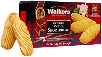 Walker's Shortbread Vanilla Cookies, Pure Butter Shortbread Cookies, 5.3 Oz Box (Pack of 4)