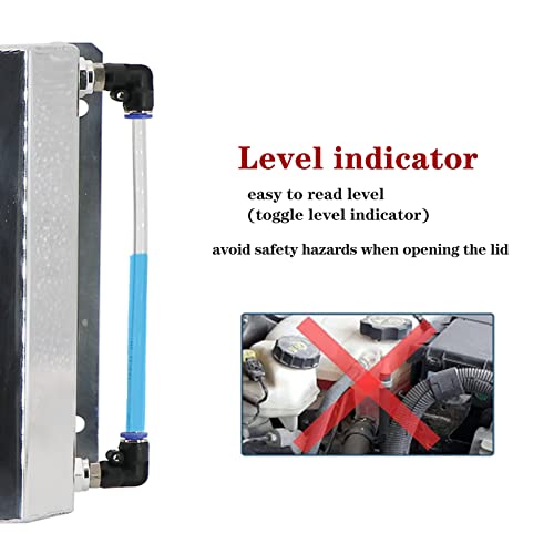 Dokili 2L Alloy Universal Water Coolant Overflow Expansion Tank Reservoir Aluminum Cap Silver #TOP4