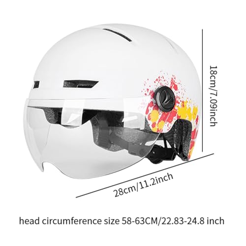 YIJU Capacete de bicicleta elétrica, equipamento de proteção com luz e viseira, circunferência da ca