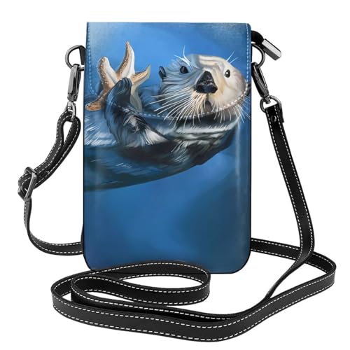 Portefeuille et sac à bandoulière loutre de mer avec compartiments de rangement