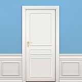 Colingmill 1 Set Peel and Stick Door Moulding Kit 3-Layer Premade Door Panels Molding Trim Self Adhesive 3D Trim for Mirror Window Frame Decor(Top 22'x34.6' Middle 22'x6' and Bottom 22' X 20')