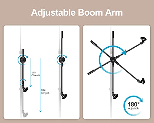 Elitehood Boom Mic Stand With Ipad Holder, Heavy Duty Microphone Stand With Tablet Holder Mount, Tablet Floor Tripod Stand For Ipad Cell Phone Mic, Collapsible Microphone Stand For Singing & Music #TOP5