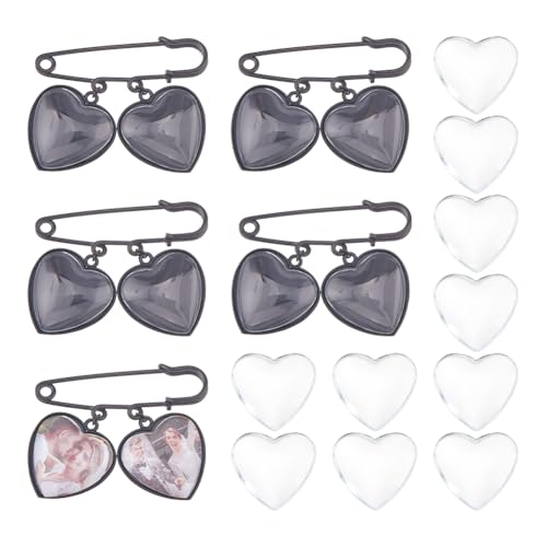 Broches bouquet de mariage noires en alliage fabrication bijoux DIY 5pcs