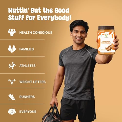 Image of Asmita Organic Farms Creamy Peanut Butter Unsweetened 900g | Made with Roasted Peanuts | No Added Sugars or Salt | High Protein Spread | Cholesterol & Trans Fat Free | Healthy Breakfast Spread