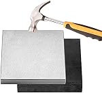 CHENTEC Steel and Rubber Block 2 Pcs Work Bench Blocks Stamping Block 4" x 4"(10CM x 10CM)