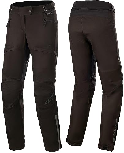Alpinestars Stella AST-1 V2 Wasserdichte Motorrad Damen Textilhose, schwarz/schwarz, XL