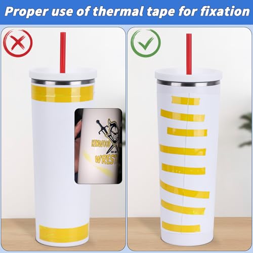 Image of 2 Rolls 75mm x 50m (164ft) Sublimation Tape Heat Transfer Tape, Heat Resistant Tape Sublimation Bulk, Brown Heat Transfer Tape for Sublimation Press Electronic Soldering Insulation, No Residue