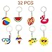 Imagen de JZK 32x Llavero fiesta piscina recuerdos regalo agradecimiento para invitados niños favores de fiesta piscina relleno bolsas regalo hawaiana