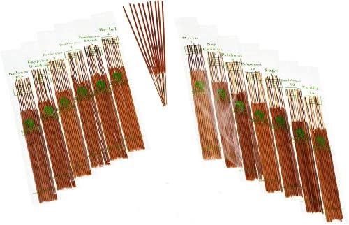 Hand-Dipped Incense Gift Set - 120 Stick Variety, 12 Scent Assortment - Plus Bonus Scent