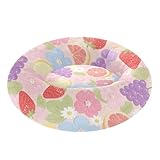 Hundebett, bunt, Früchte, Blumen, warmes und gemütliches, flauschiges Katzenkissen, Bett für mittelgroße Haustiere