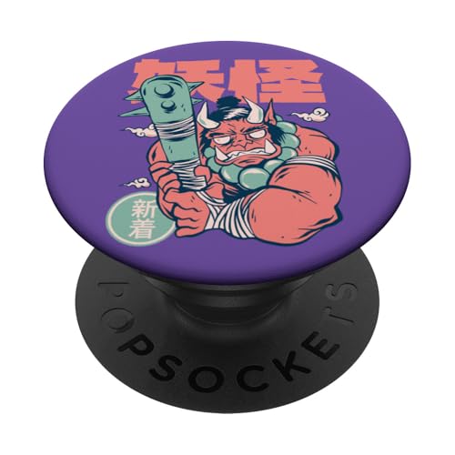 Japonés Oni Yokai Kanabo Demon Manga Anime Kanji Comic Art PopSockets PopGrip Adhesivo