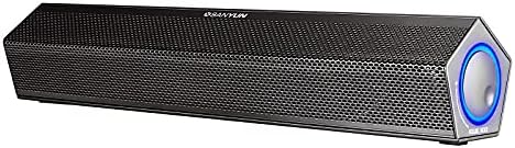Sanyun SW010 Computer Speakers, Wired USB Powered Mini Sound Bar, Bluetooth 5.0, USB-A Connection with Built-in 16-bit DAC for Power and Audio, 8W Stereo Sound for PC Desktop Laptop, Black