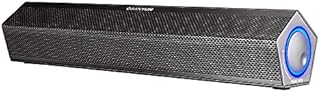 Sanyun SW010 Computer Speakers, Wired USB Powered Mini Sound Bar, Bluetooth 5.0, USB-A Connection with Built-in 16-bit DAC for Power and Audio, 8W Stereo Sound for PC Desktop Laptop, Black