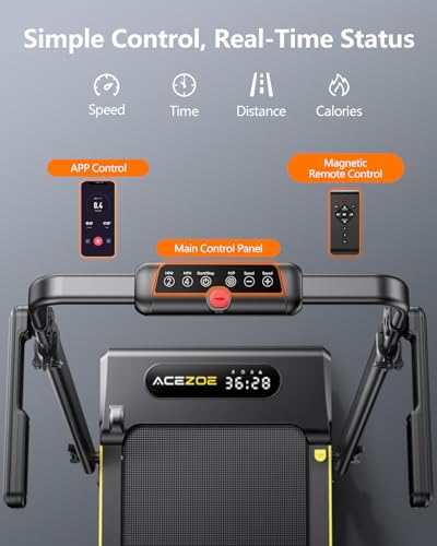 Acezoe 3 in 1 Under Desk Treadmill with Incline, Walking Pad with Removable Desk Workstation, Adjustable Height for Different Need, 300lbs Capacity, Foldable Compact for Home Small Office - Image 7